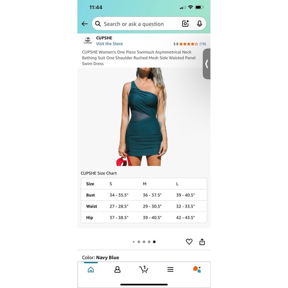 CUPSHE Women's One Piece Swimsuit Asymmetrical Tummy Control NWT Burgundy Size L - Picture 8 of 12